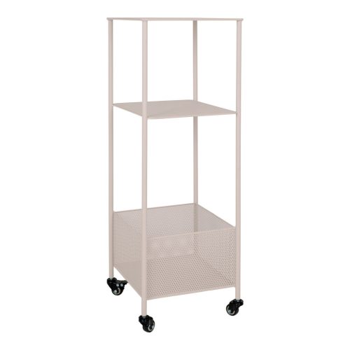 Torres acél polc kerekekkel, bézs, 3 polc 35x35x106 cm
