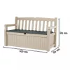 Eden Garden Bench pad és tároló, barna-beige színben