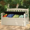 Eden Garden Bench pad és tároló, barna-beige színben