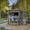 Bar-b-q gazebo műanyag kerti pavilon dió-szürke