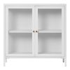 Dalby vitrines komód, 2 ajtó, acél, fehér 80x35x80 cm