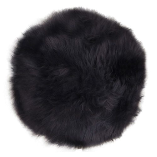 Báránybőr ülőpárna, fekete, 35 cm