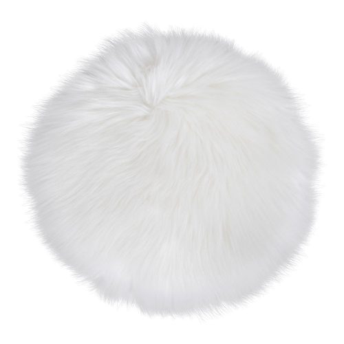 Mesterséges báránybőr ülőpárna, fehér, 35 cm