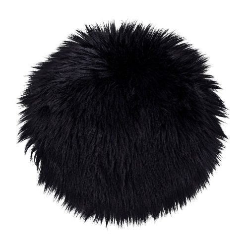 Mesterséges báránybőr ülőpárna, fekete, 35 cm