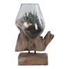 San Marino vízcsepp asztali dekoráció, teak fa/üveg, 25 cm