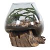 San Marino vízcsepp asztali dekoráció, teak fa/üveg, 20 cm
