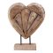 Almada Dekorációs szív teak fából, natúr, h30 cm