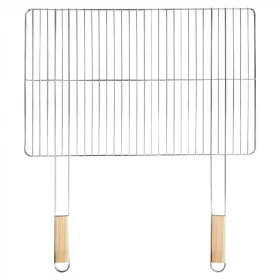 Szögletes grillrács fa fogantyúval 69x60 cm
