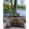 Larisa kerti asztal, kubu rattan, üveg, szürke 120x77 cm