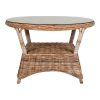 Larisa kerti asztal, kubu rattan, üveg, szürke 120x77 cm
