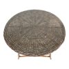 Larisa kerti asztal, kubu rattan, üveg, szürke 120x77 cm