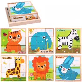 Fakocka puzzle, kirakós fajáték