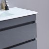 Cube Fürdőszobabútor 100 cm kerámia mosdóval 2 fiókos tükörrel 60x100 cm antracit szürke