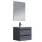 Cube Fürdőszobabútor 60 cm kerámia mosdóval 2 fiókos tükörrel 60x80 cm antracit szürke