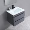 Cube Fürdőszobabútor 60 cm kerámia mosdóval 2 fiókos tükörrel 60x80 cm antracit szürke