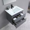 Cube Fürdőszobabútor 60 cm kerámia mosdóval 2 fiókos tükörrel 60x80 cm antracit szürke