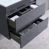 Cube Fürdőszobabútor 60 cm kerámia mosdóval 2 fiókos tükörrel 60x80 cm antracit szürke