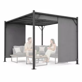 Kerti pergola 3x4 m acél váz szürke tetővel