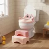 WC-ülőke fellépővel gyerekeknek, rózsaszín