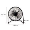 Ruen asztali usb ventilátor 5 W fekete