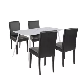 Megan 4+1 étkező garnitúra fehér-fekete