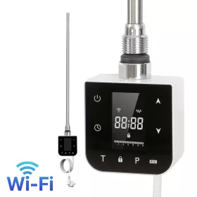   Wifi-s fűtőpatron törölközőszárító radiátorhoz digitális hőfokszabályozóval 800W fehér