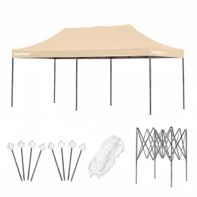 Összecsukható kerti pavilon 3x6 m bézs
