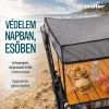 Összecsukható prémium kerti strandkocsi tetővel szürke