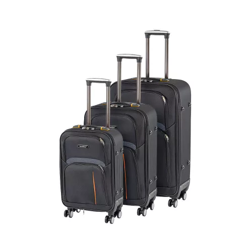TraveLux Light gurulós bőrönd szett fekete