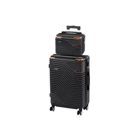 TraveLux Urban IV gurulós bőrönd szett fekete