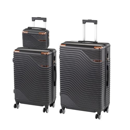 TraveLux Urban XVII gurulós bőrönd szett fekete