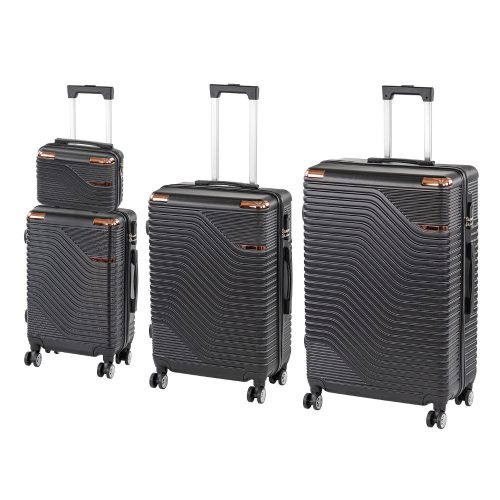 TraveLux Urban XXIV gurulós bőrönd szett fekete