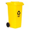 Hulladéktároló készlet 3x120L-es kék, zöld, sárga, gumikerekekkel