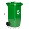 Hulladéktároló készlet 3x120L-es kék, zöld, sárga, gumikerekekkel