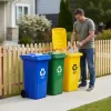 Hulladéktároló készlet 5x120L-es kék, zöld, sárga, fekete, barna, gumikerekekkel