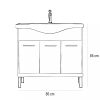 Nerva 85 cm-es bútorhoz alsószekrény, mosdóval, Sonoma tölgy